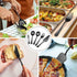 LIANYU 5-Piece Matte Black Serving Utensils Set, Stainless Steel Serving Set Include Serving Spoon Fork, Flatware Serving Pieces for Buffet Cateri...