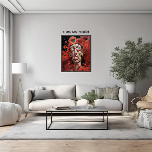 Posterizer 1 pcs-spooky sci-fi alien man-Abstract & Modern Art-Fantasy & Fiction Art-Gift for Art Lovers-Decor for Home & Office- UNFRAMED Wall Ar...