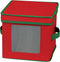 Household Essentials 532RED Holiday China Dinnerware Storage for Dessert Plates or Bowls | Removable Lid | Red Canvas with Green Trim...