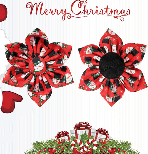 Christmas Dog Collar with Flower, Christmas Flower Collar for Puppy Girl Boy Dog or Cat, Comfortable Dog Collar Flower with Durable Metal Buckle, ...