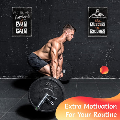 Inspirational Gym & Workout Posters - 11x17" (4) Throwback Traits...