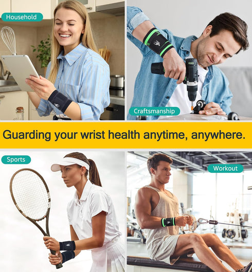 HiRui Wrist Brace Wrist Wraps Compression Wrist Strap, Wrist Support for Work Fitness Weightlifting Sprains Tendonitis, Carpal Tunnel Arthritis, P...
