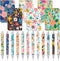 24 Pcs Flower Ballpoint Pens Flower Notepads Set Flower Design Line Notebook Employee Gifts Set for Student Men Women Notebooks Bulk for Journalin...
