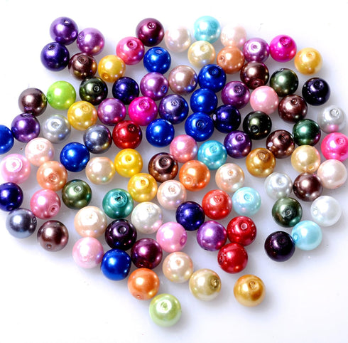 RUBYCA 200Pcs Mix Czech Tiny Satin Luster Glass Pearl Round Bead 4mm Assortment Beading DIY Jewelry...