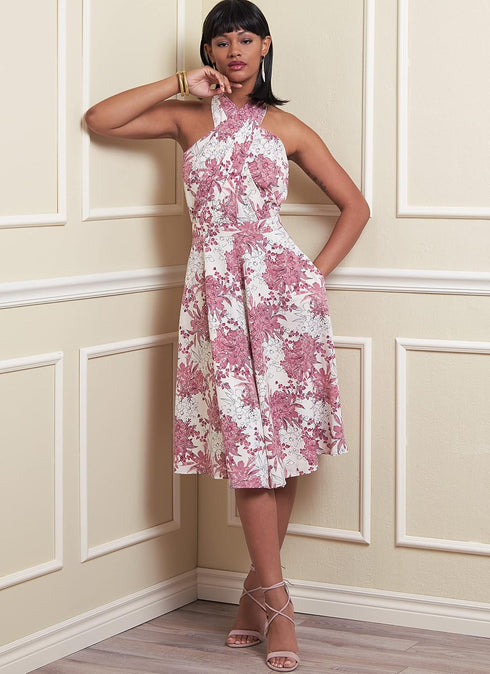 Vogue Misses' Criss-Cross Halter Dress Sewing Pattern Kit, Design Code V1883, Sizes 14-16-18-20-22...