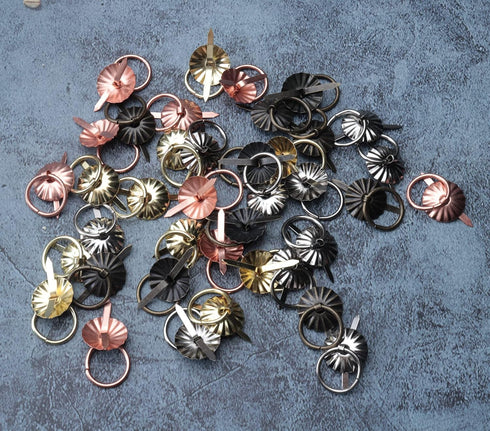Ruwado 40 Pcs Metal Brad Fasteners with Pull Rings Large Paper Fasteners for DIY Art Crafting Project Drawer Decorative Scoreboard Kitchen Bathroo...