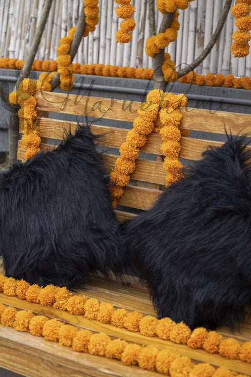Marubhumi Long Strands Artificial Marigold Flower Garland for Diwali, Traditional Indian Decor & Home Decoration | Marigold Garland for Festive, W...