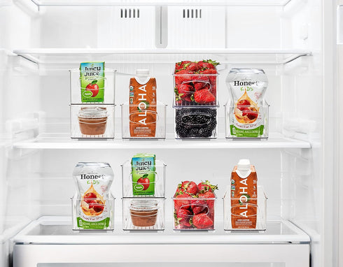 Sorbus Stackable Refrigerator Organizer Bins - Clear Storage Bins for Kitchen Pantry, Freezer & Fridge Organization - Food Organizing Plastic Cont...