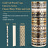 NiArt 80g Gold Foil Washi Tape Set, Random Patterned Slim Decorative Masking Tapes for Bullet Journals, Scrapbooking, DIY Crafts, Party Decor - Wi...