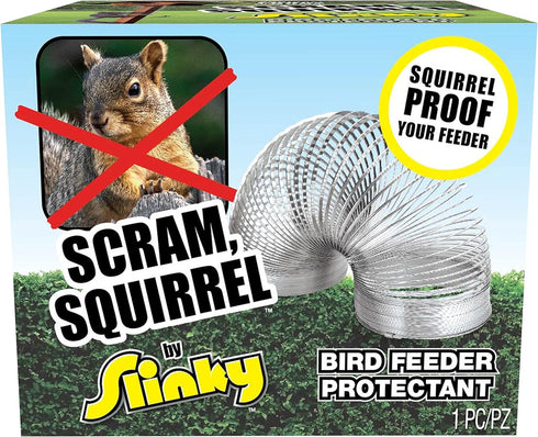 Just Play Scram, Squirrel by Slinky, Squirrel-Proof Bird Feeder Accessory that Guards Bird Seed, Kids Toys for Ages 5 Up by Just Play...