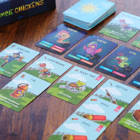 Zombie Chickens - Fun Family Card Games for Adults, Teens & Kids - Survival Zombie Game, 3 Ways to Play: Competitive, Cooperative & Solo (1-4 Play...