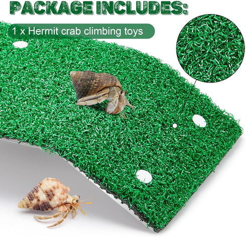 Shappy Hermit Crab Climbing Toys Simulation Grass Hermit Crab Ramp Climbing Ladder Inch Hermit Crab Supplies Reptile Climbing Decor for Hermit Cra...
