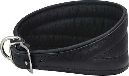 Dogs My Love Real Leather Extra Wide Padded Tapered Dog Collar (11"-13" Neck; 2" Wide, Black)...