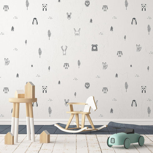 Stylish Animal Wall Stickers - Nursery, Toddler, Kids Jungle Wall Stickers with Adorable Safari Animal Designs. Easy to Apply Baby Wall Stickers. ...