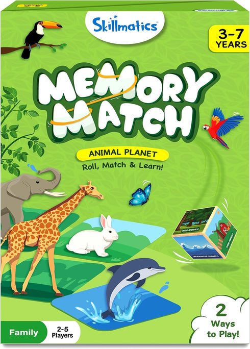 Skillmatics Board Game - Memory Match Animals, Fun & Fast Memory Game for Kids, Preschoolers, Toddlers, Gifts for Boys & Girls Ages 3, 4, 5, 6, 7...