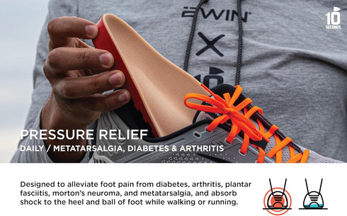 10 Seconds Pressure Relief 3030 with Metatarsal Pad – Ultra Cushioned - Medium Arch Support - Medium Arch Height, Trim to Fit, Molds to Foot Plast...