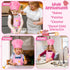 R HORSE Kid Apron and Chef Hat Set 2Pcs Adjustable Children Light Pink Kitchen Apron, Dress up Role Play Chef Toy Cooking Baking Painting and Trai...