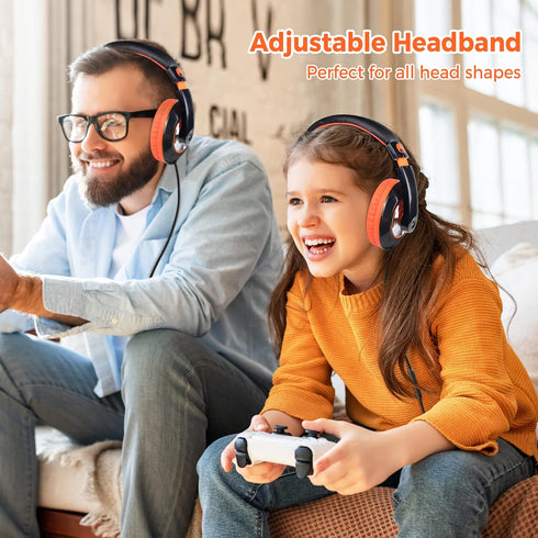 rockpapa Comfort+ Kids Headphones with Microphone and Volume Control, Boys Girls Student Over-Ear Headphones Wired for School Classroom Laptop PC ...