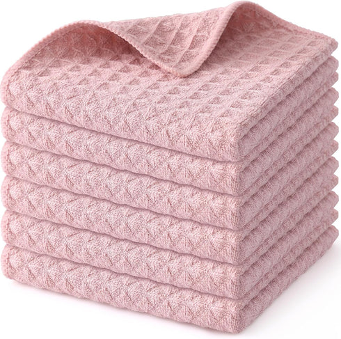 Homaxy Premium Microfiber Waffle Weave Kitchen Dish Cloths, 12 x 12 Inch Ultra Absorbent and Solid Color Dish Towels for Kitchen Fast Drying Dishc...