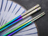 Reusable Chopsticks - Extra Long 9" - 5 Pairs per Pack - Made of Food-Safe Stainless Steel - Holographic Design - Asian Dining Utensils for Home K...