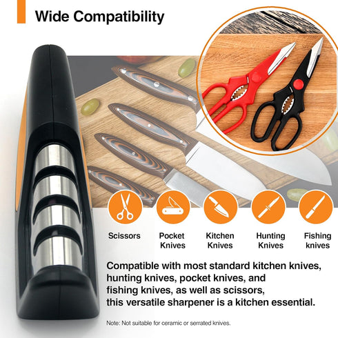 Premium-Ceramic-Knife-Sharpener - Versatile Kitchen Knife Sharpener Tool, Ideal for All Knives, Safe & Easy to Use...