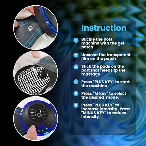 PLENO 2 Mini Muscle Body Massager Host with 2 Replaceable Pads and 19 Speed 8 Modes for Pain Relief for Full Body and Relaxation of Arm, Leg Shoul...