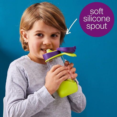 b.box 15oz Sport Spout Bottle: Kids Water Bottle with Durable Tritan. Silicone Spout with Flip Top Lid, Leak Proof, Spill Proof, BPA Free (Lilac P...