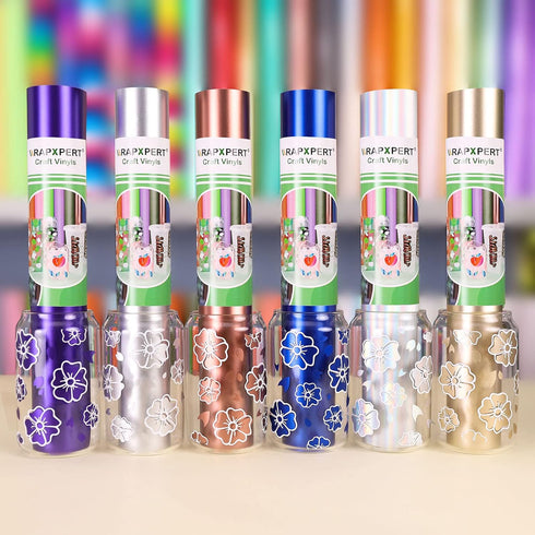 Matte Metallic Champagne Gold Permanent Vinyl Roll 12" x10ft Permanent Craft Vinyl for Signs Letters...