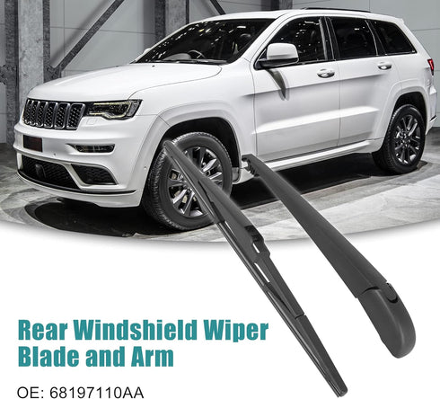 ACROPIX Windshield Back Wiper Arm Blade Rear Rear Windshield Wiper Blade and Arm for Jeep Cherokee 1 Set Black...