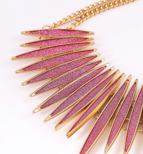 MOLOCH Sparkling Druzy Leaf Choker Necklace Fashion Gold-Tone Collar Necklace Bib Statement Chunky Tribal Necklace Woman Jewelry...
