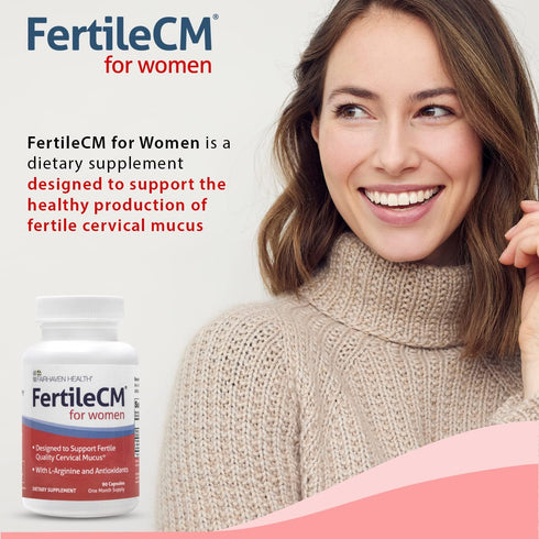Fairhaven Health FertileCM Fertility Supplement for Women, Capsules - Fertile Cervical Mucus, Ovulation Cycle, includes L-Arginine, N-Acetyl-Cyste...