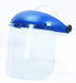 Single Crown Safety Face Shield with Pin-Lock Headgear, Polycarbonate Window, Clear Tint, Sta-Clear Anti-Fog Coating, Blue Crown...