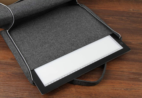 Storage Bag Felt Hand-held Shockproof 14.75 x 11.75 Inch 2.5 inch Thick for A4 Painting Light Pad Board Leaf Book Weeding Light Box (Plus Thick Si...