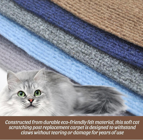 Cat Scratching Mat, 40"x16" Self-Adhesive Carpet Mat Trimmable Replacement for Cat Tree, Cat Wall Shelves, Cat Scratching Post, DIY Couch Furnitur...