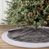 yuboo Gray Christmas Tree Skirt, 36" Faux Fur Pencil Tree Skirt Rug with White Embroidered Snowflakes for 5-6 ft Christmas Tree for Grey Christmas...