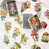 100Pcs Botanical PET Stickers, 2 Styles of Retro Mushrooms and Yard Plant PET Scrapbook Stickers Kit for Art Diary Card Craft Gifts Planner Notebo...