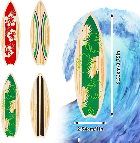48 Pieces Surfboard Cupcake Toppers Surfboard Beach Cake Decorations Surfboard Mini Accents for Swimming Pool Summer Beach Party Luau Birthday Bab...
