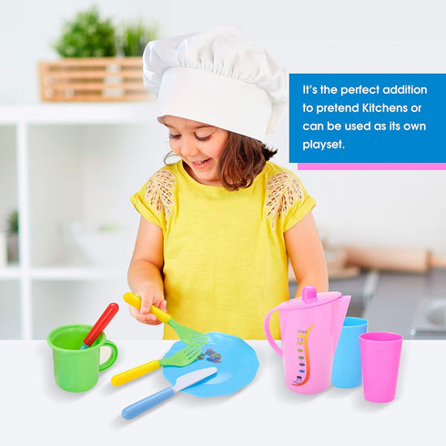PowerTRC Kids Wash and Dry Kitchen Dishes and Tea Playset...