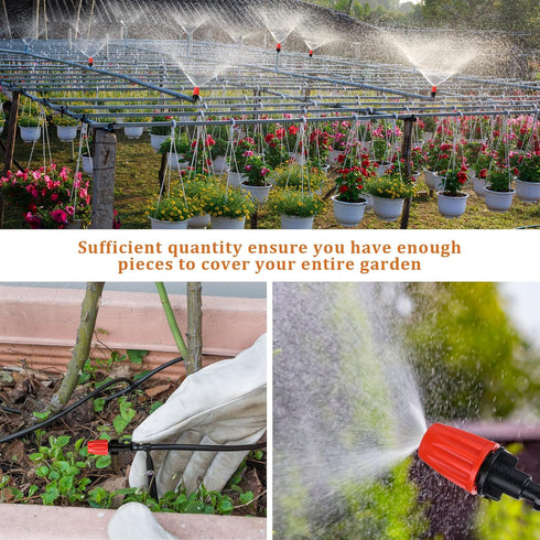 80 Pcs 1/4 Inch Drip Emitter Irrigation Drippers Misting Nozzles Adjustable Micro Spray Irrigation Emitters for Garden Agricultural Irrigation Pat...