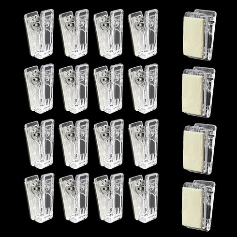 50Pcs Self Adhesive Clips 1Inch Double-Sided Adhesive Spring Clips Plastic Photo Sticky Clips Small Wall Tapestry Clips for Home Teachers Office C...