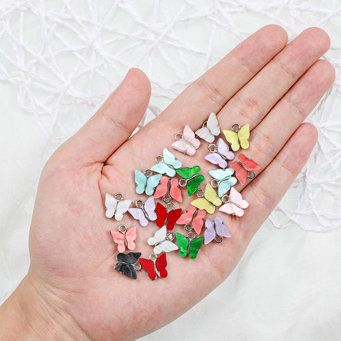 Hicarer 36 Pieces Butterfly Charms Acrylic Butterfly Pendant Charms for Earrings Bracelets Necklace DIY Jewelry Pendant Making(Multicolor)...