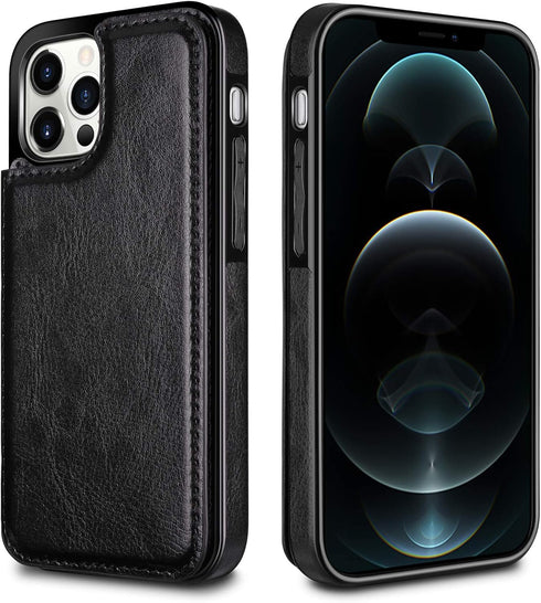 HianDier Wallet Case Compatible with iPhone 12 Pro MAX Case 5G 6.7-inch Slim Protective with Credit Card Slot Holder Flip Folio Soft PU Leather Ma...