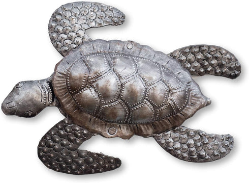 Sea Turtles, Beach Metal Art, Set of 2, Nautical Wall Hanging Figurines Home Decoration, Under the Sea Marine Life Animals, Handmade in Haiti 6 x ...