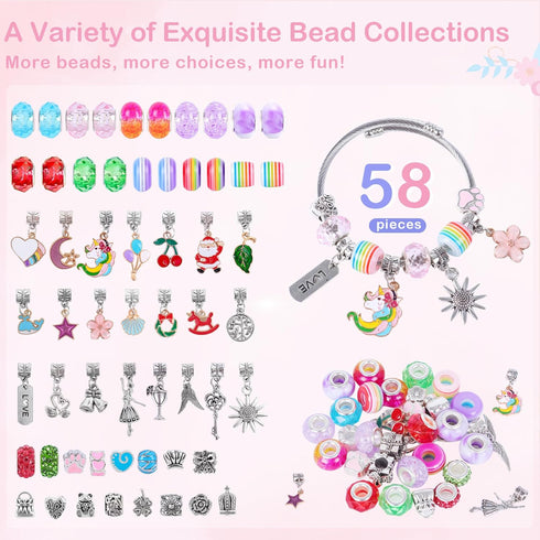Charm Bracelet Making Kit for Girls,5 Year Old Girl Gift,Jewelry Making Kit Toy Gift That Inspires Creativity and Individuality and is Fun to Play...