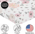 Sweet Jojo Designs Fitted Baby Crib Sheets (Pink/Grey Boho Floral) for Girls, Infant Nursery, Toddler Room - Standard Size (Blush, Rose, Gray, Flo...