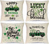 Ueerdand St Patrick's Day Pillow Covers Set of 4 18x18 Inch Shamrock Happy St Patrick's Day Decorations Green Clover Buffalo Plaid Lucky Truck Dec...