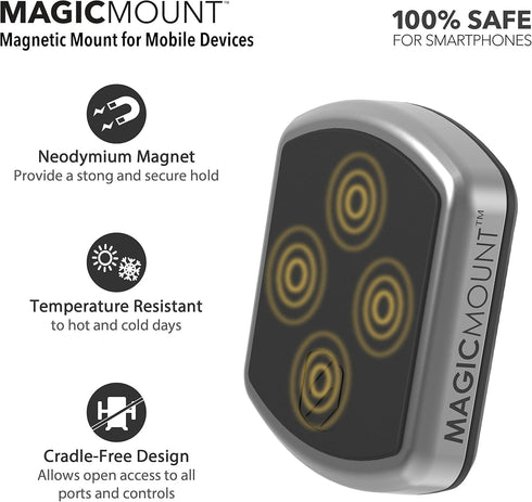 Scosche MP12VPD2-XTSP MagicMount Pro Magnetic Phone/GPS Car Mount 30W Dual Port Type-C + Type-A Cell Phone Charger, Cigarette Lighter Phone Holder...