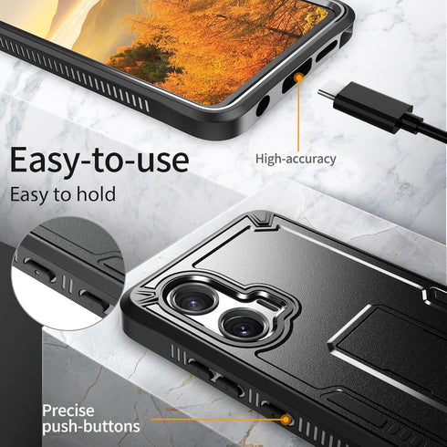 URBANITE for Moto G Stylus 5G (2024) Case, Military Grade Rugged Shockproof Protective Cover with Screen Protector and Kickstand (Black)...