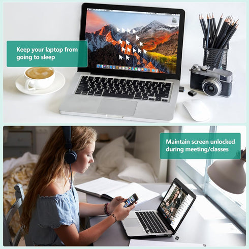 HOTLIFE Undetectable Mouse Jiggler, USB Mouse Mover Device Keeps PC Awake, Driver-Free Mouse Wiggler Auto Shaker with 3 Mode Switch Button to Keep...
