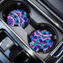 4 Pieces Mandala Purple Lotus Steering Wheel Cover Set with 2pcs Car Cup Coasters & Quarter Keyring, Cute and Fashionable Non-Slip Purple Steering...